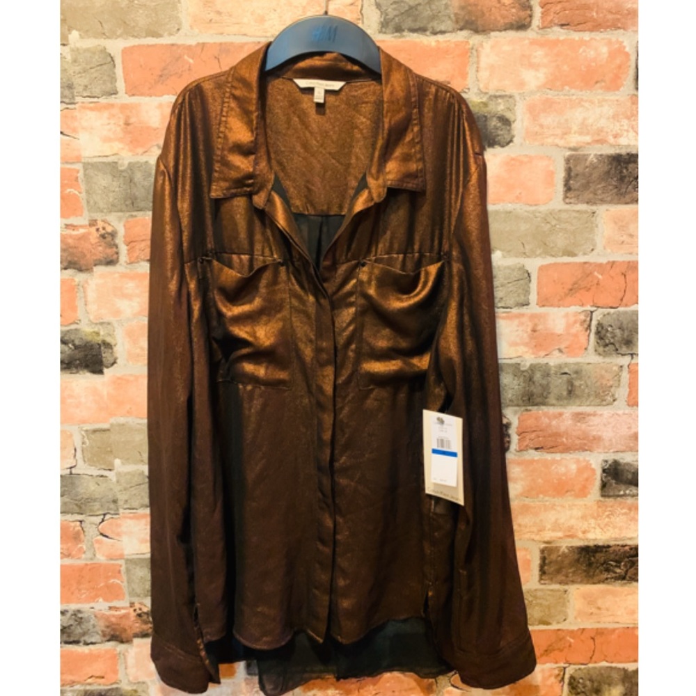 Copper Calvin Klein Button Down Blouse